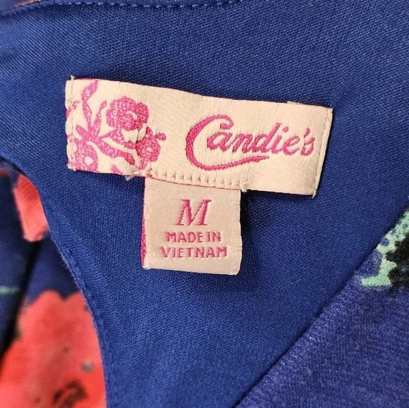 Candie's Medium Purple Floral Cocktail Retro 60's Classic Midi Fit Flare Dress - Picture 4 of 6